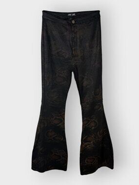 JC JQ Flare Bell Bottom Jeans | XL | Snakeskin | 80s Glam Rock Festival